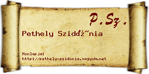 Pethely Szidónia névjegykártya